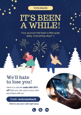 Navy Modern New Year Promotion Poster