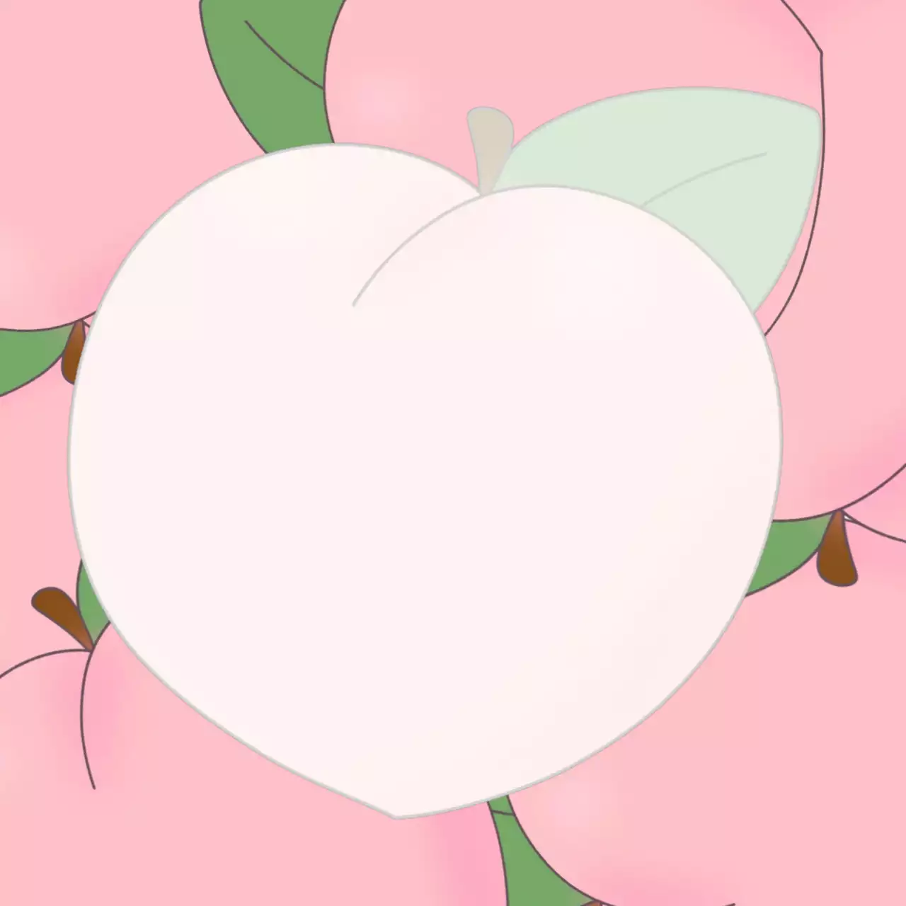 핑크 심플 과일 복숭아 문구