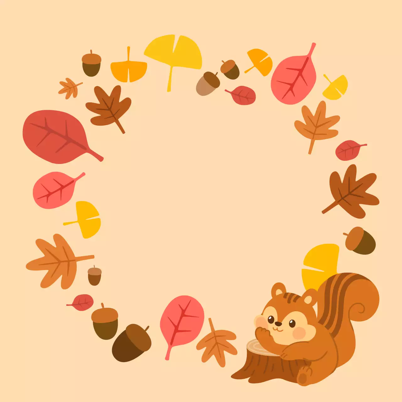 베이지 아기자기한 동물 스티커