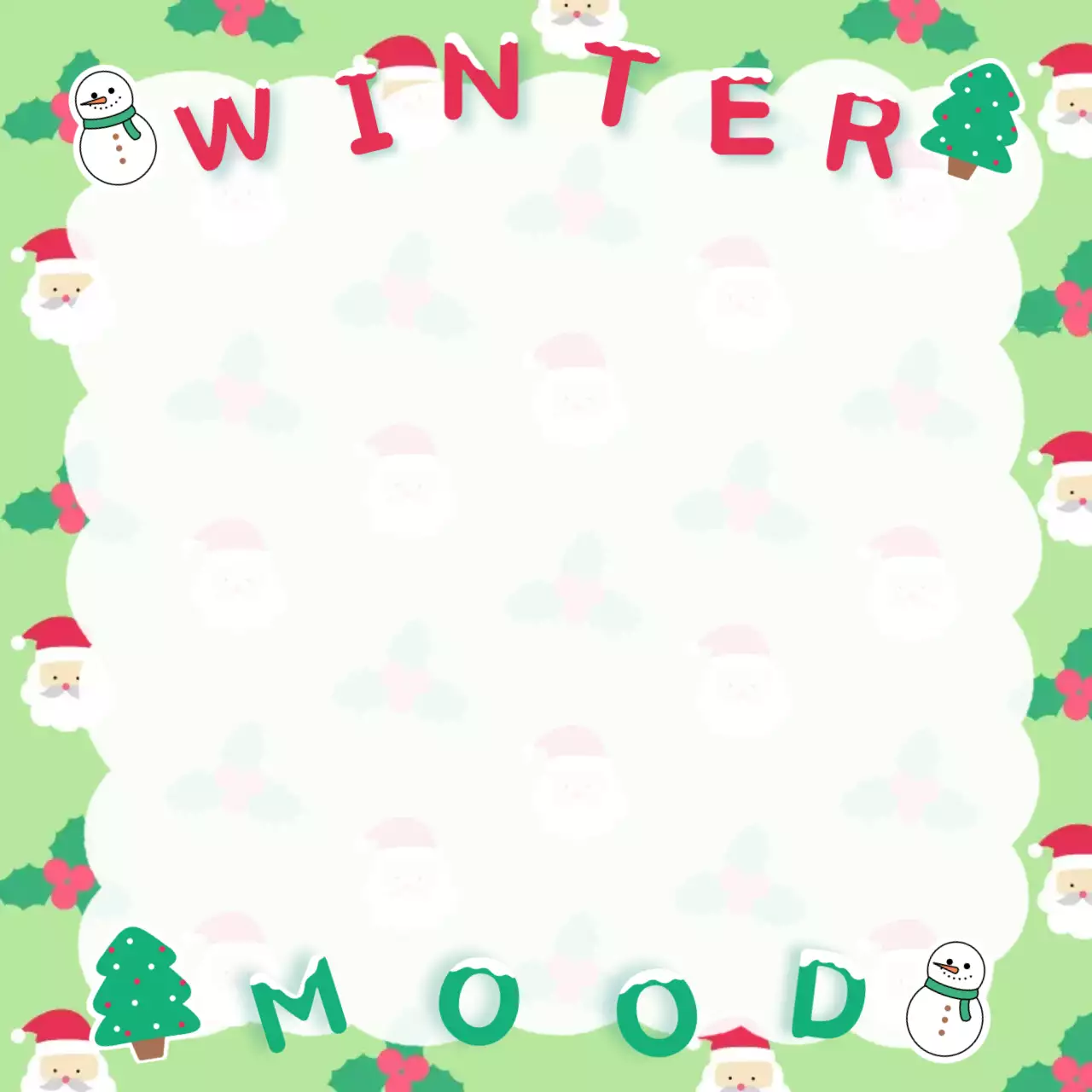 연두 아기자기한 스티커 겨울 문구