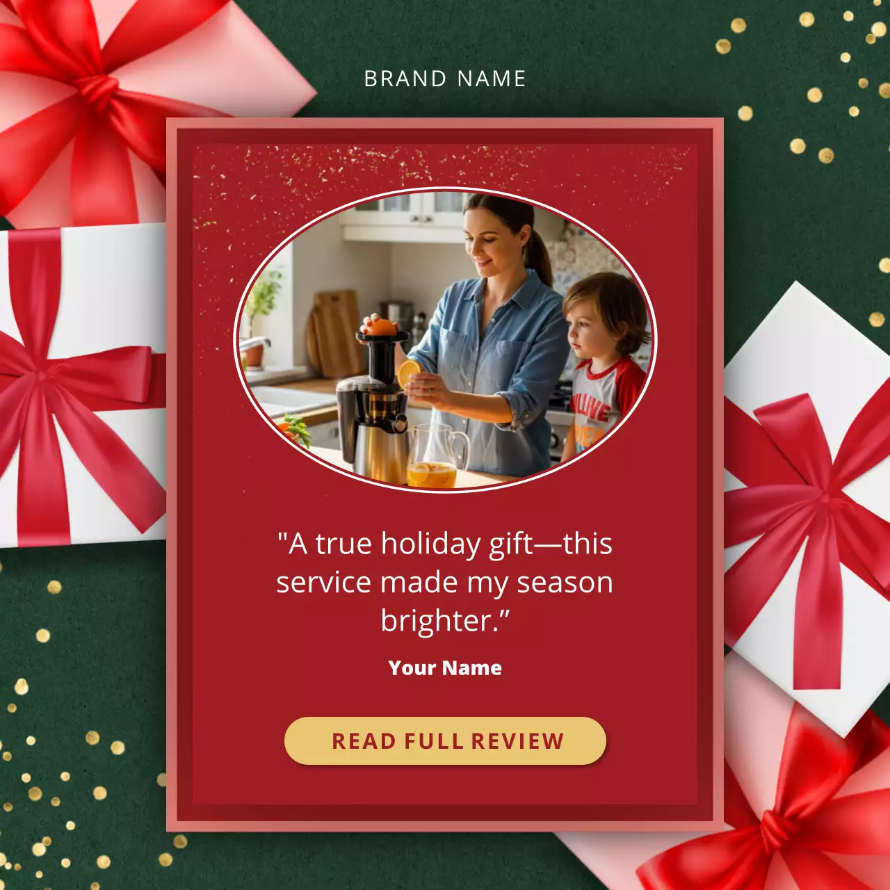 Red Elegant Holiday Promotion Social Media Square