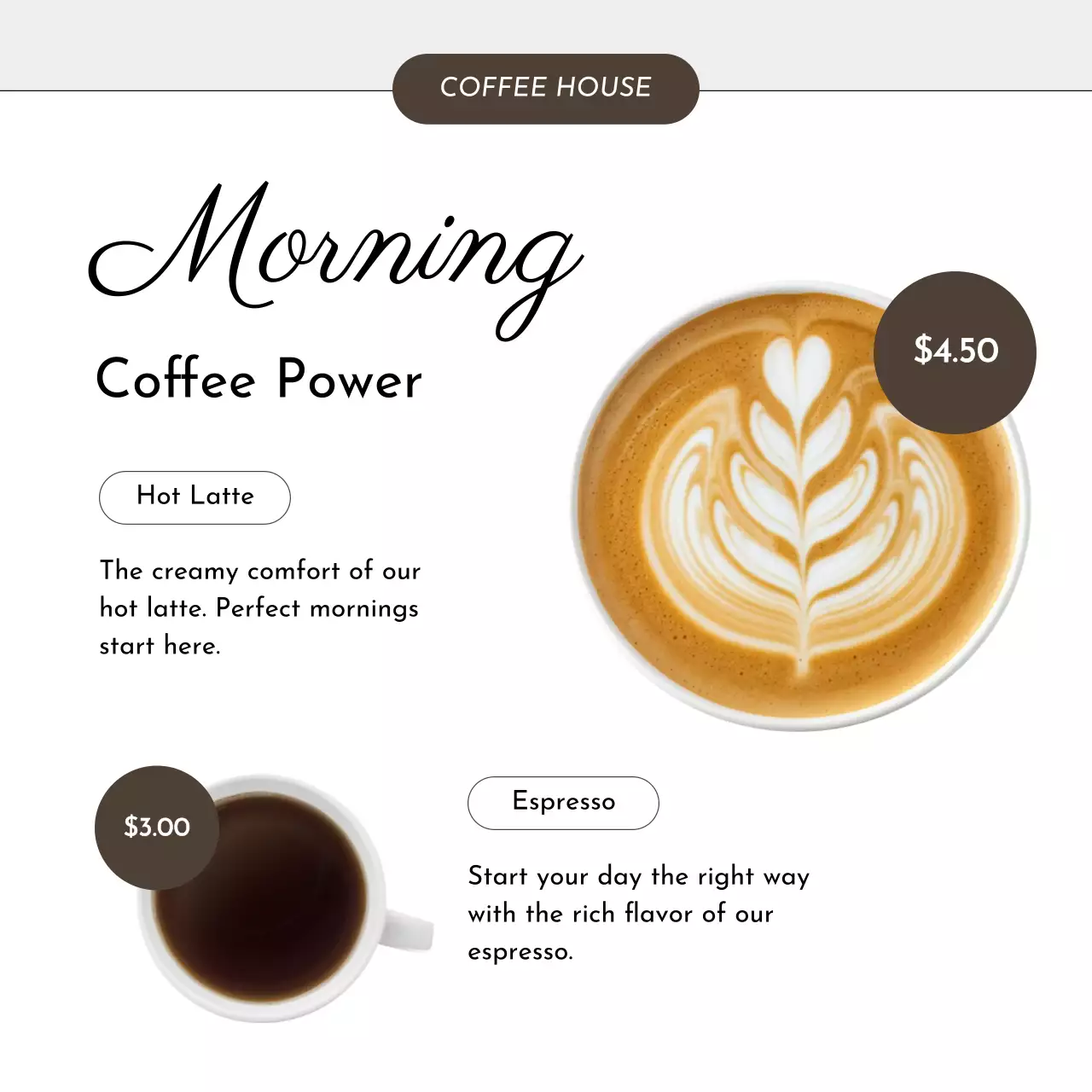 갈색 모던 커피 광고