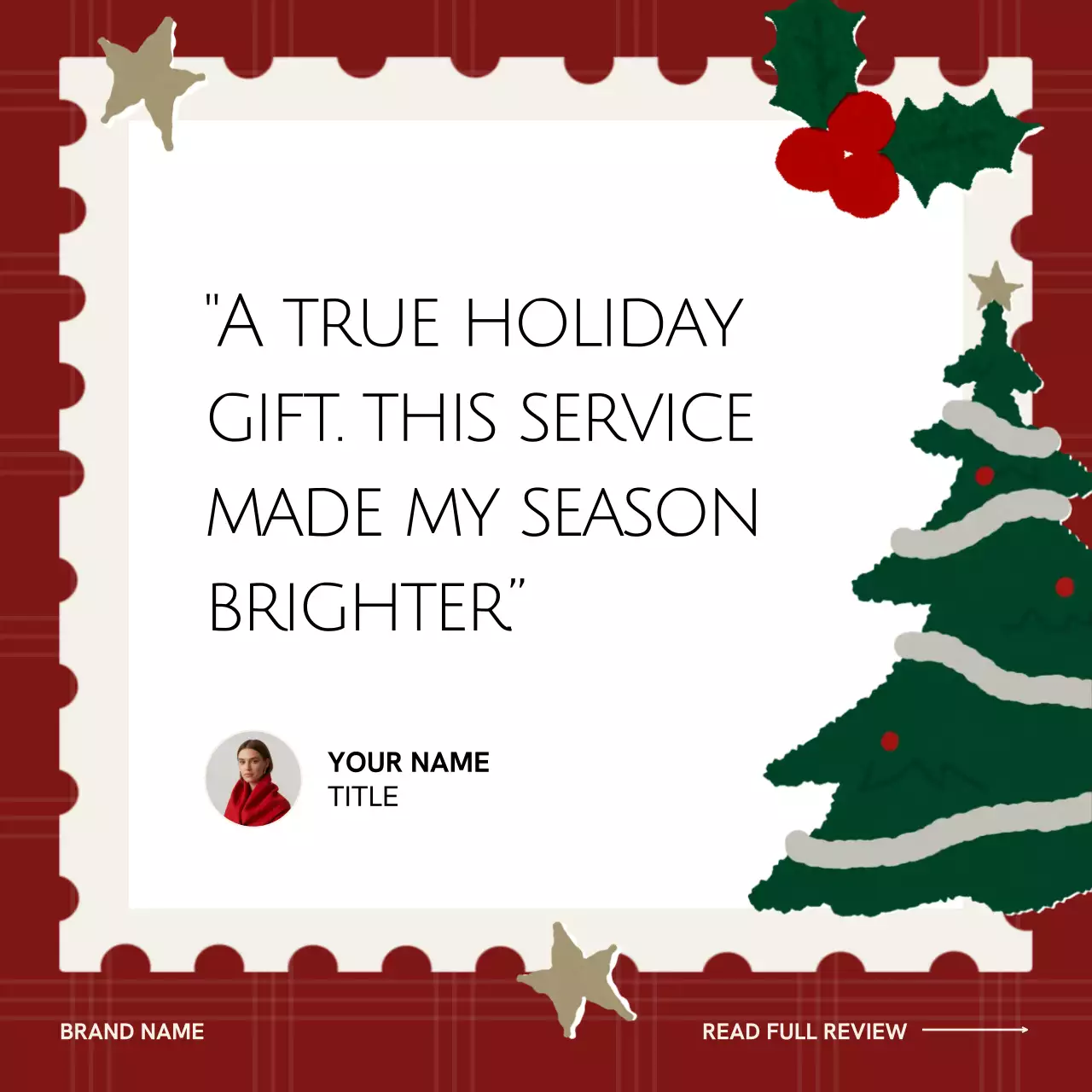 Red Traditional Holiday Greetings card Social Media