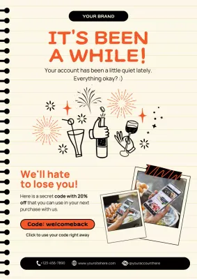Orange Doodle New Year Promotion Poster