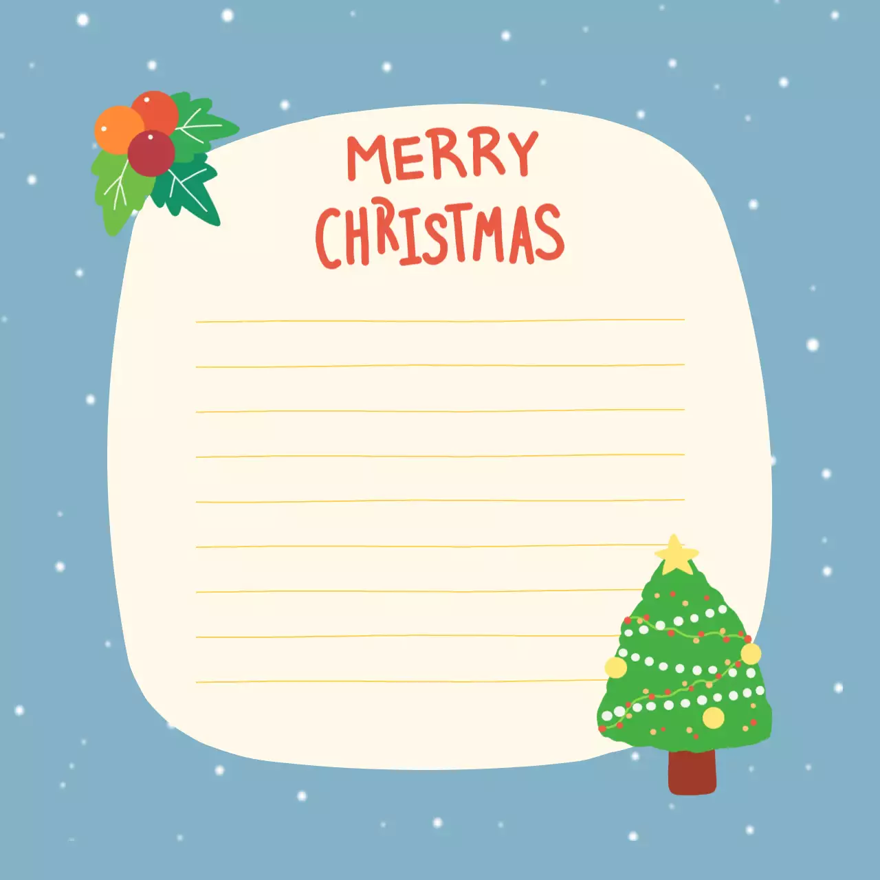 하늘색 아기자기한 크리스마스 노트