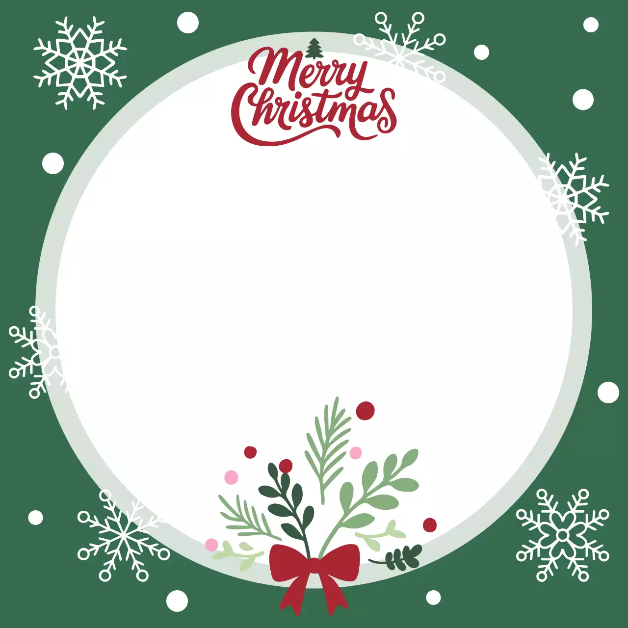 초록 깔끔한 크리스마스 엽서