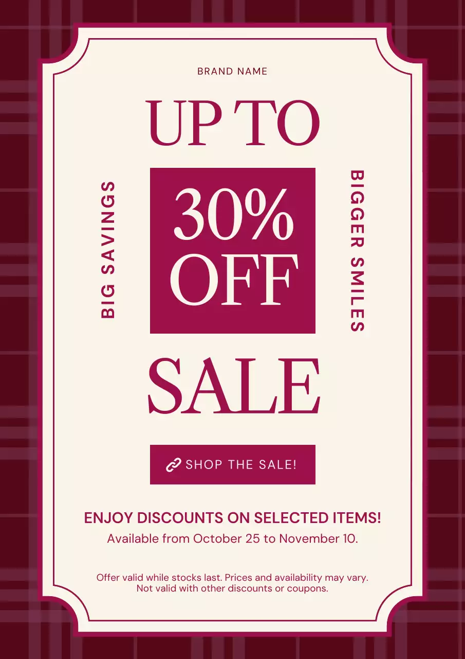 Purple and Cream Minimalist New Year Promotion Poster