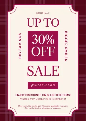 Purple and Cream Minimalist New Year Promotion Poster