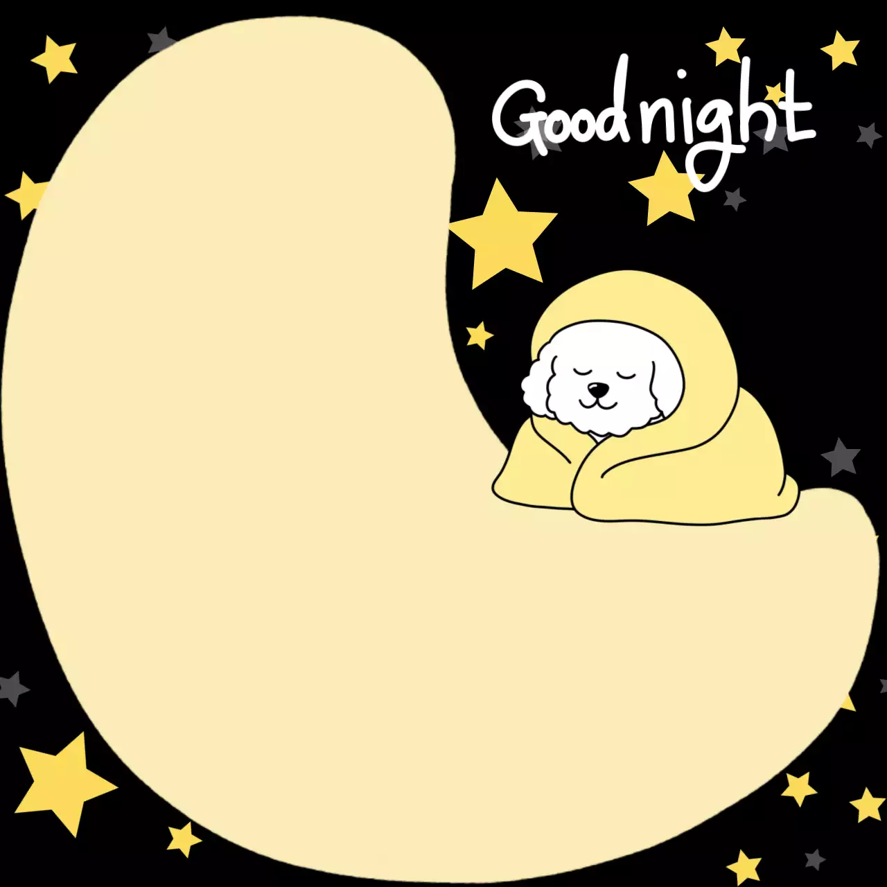 검정 아기자기한 굿나잇 프레임