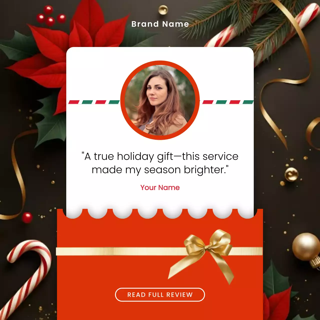 Red Elegant Holiday Greetings Card Social Media Square