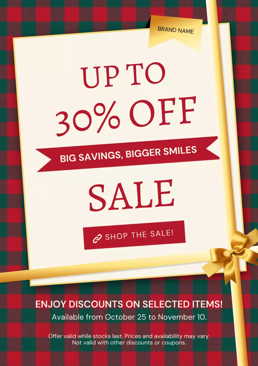 Blue and Red Modern Christmas Promotion Poster