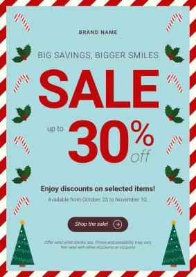 Red and Cream Illustrative Christmas Promotion Poster