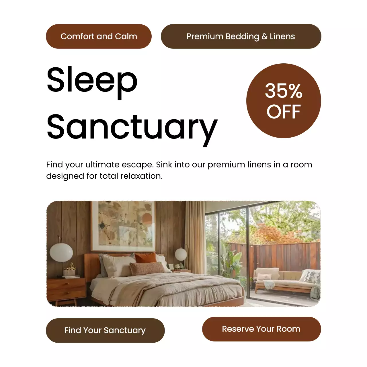 갈색 모던 숙박 할인