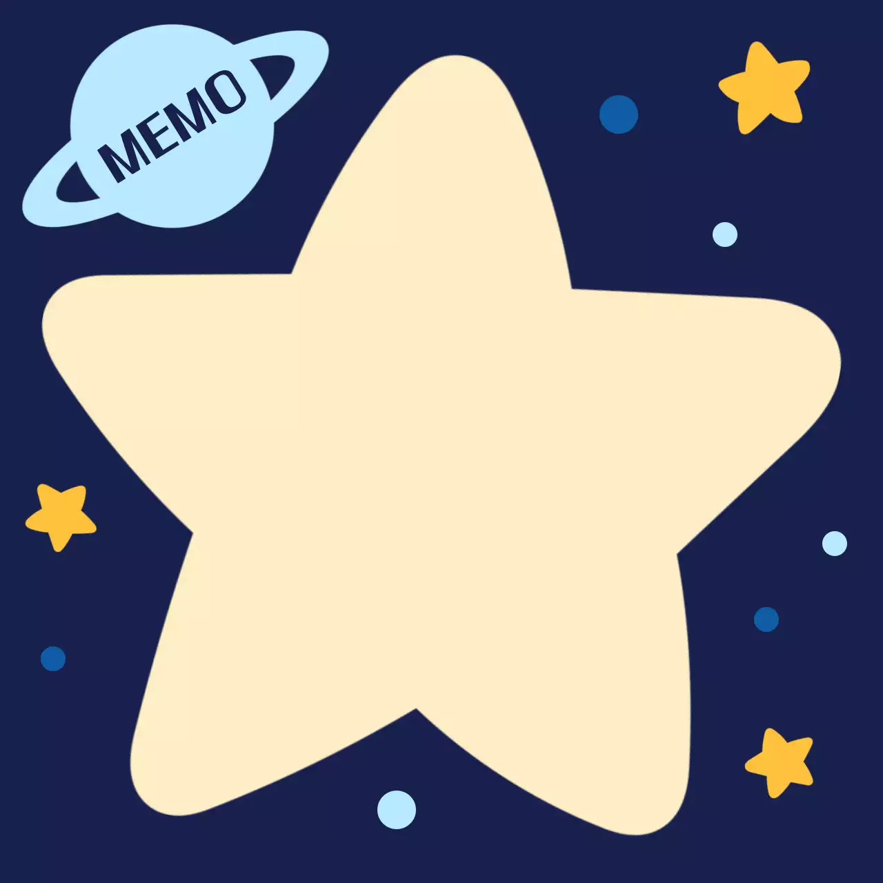 남색 아기자기한 우주 노트