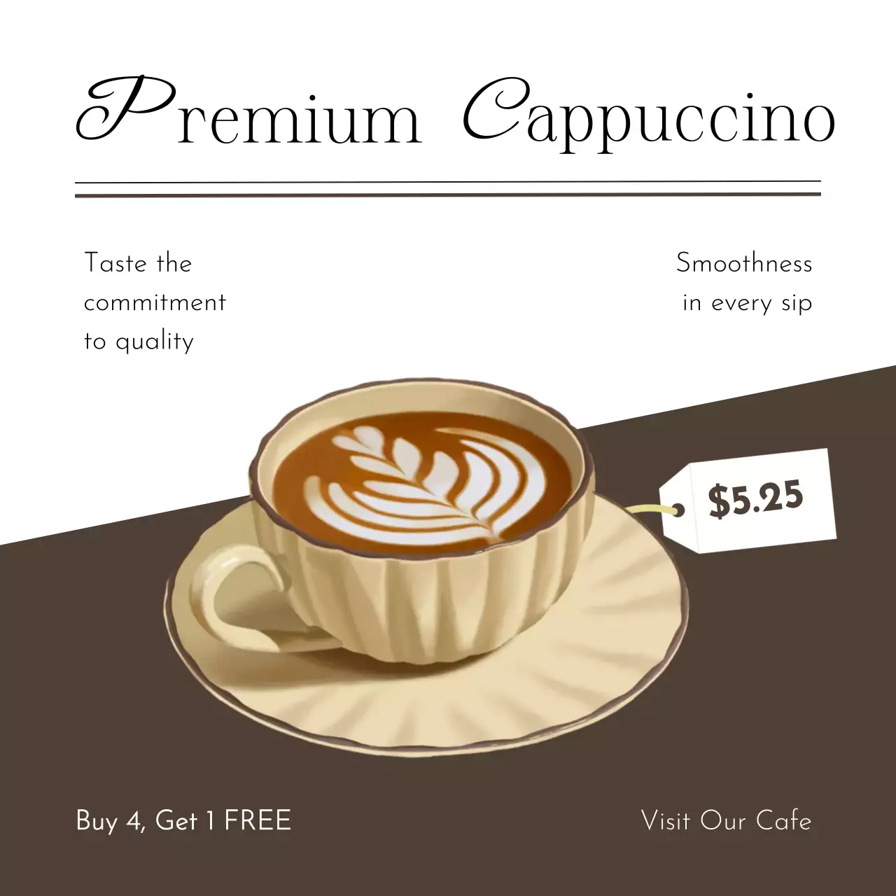 베이지 모던 카페 광고