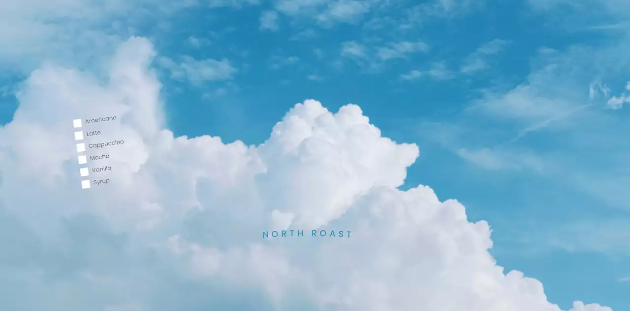 하늘색 미니멀 커피 메뉴판