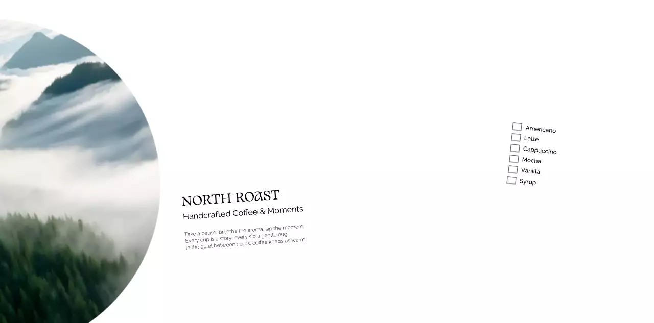 초록 미니멀 커피 메뉴판