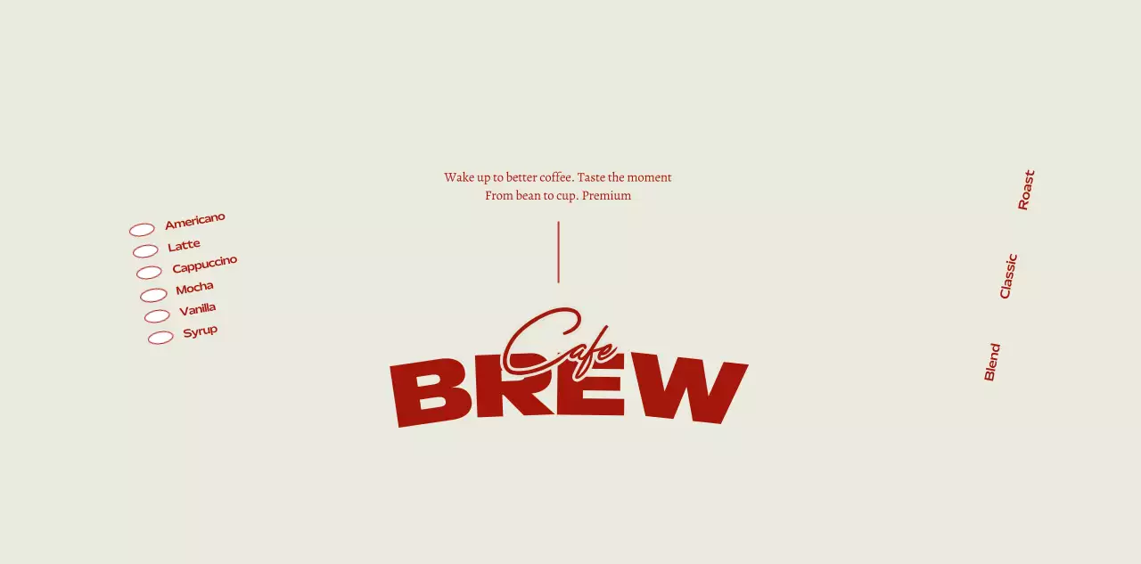 베이지 클래식 커피 메뉴판