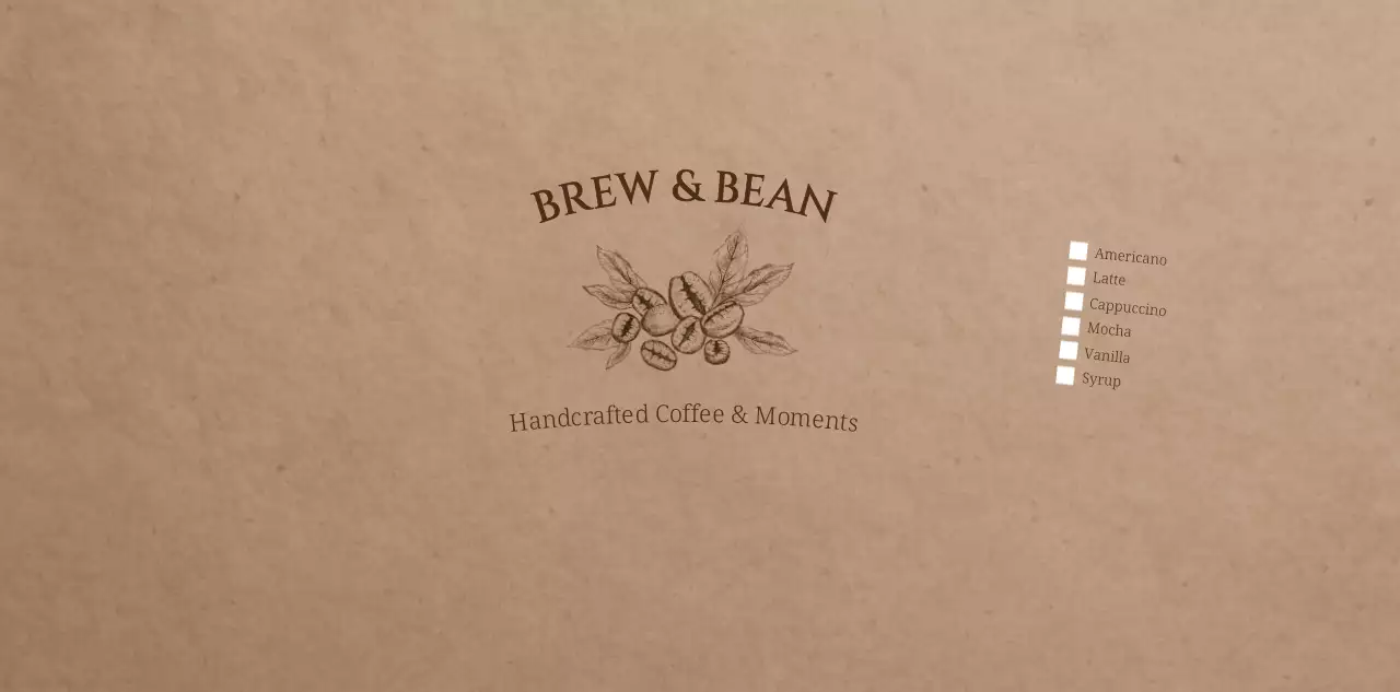 갈색 빈티지 커피 메뉴판 광고