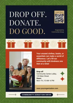 Navy Modern Community Promotion Poster