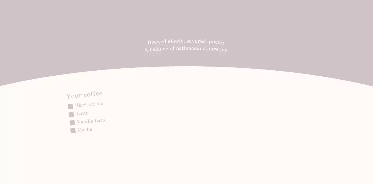 연보라 미니멀 커피 메뉴 홍보