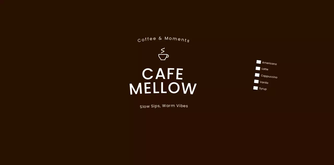 갈색 심플 카페 홍보