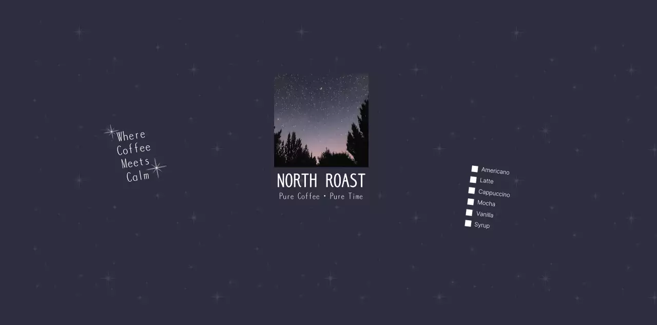 네이비 심플 커피 메뉴판