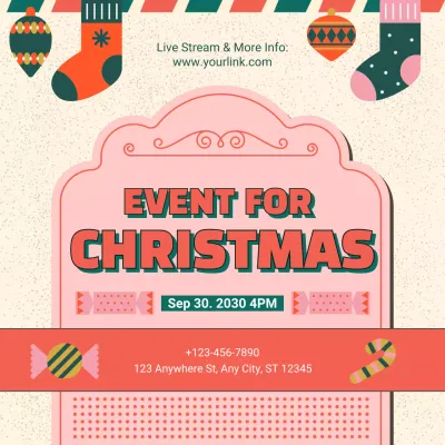 Orange Retro Christmas Event Advertisement