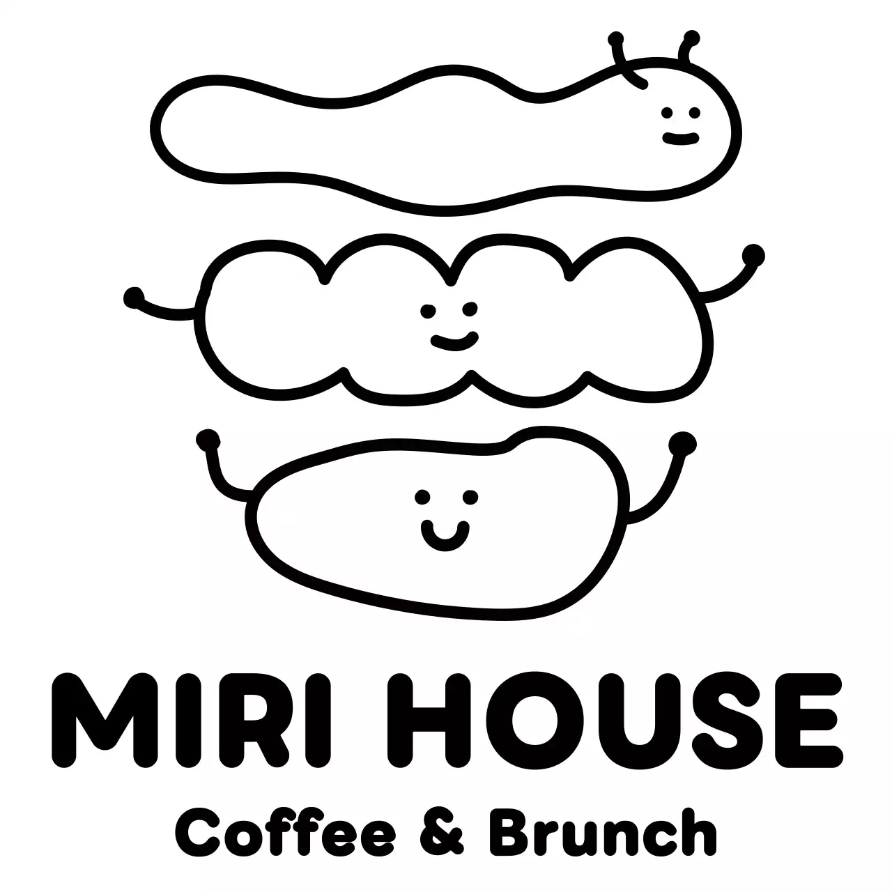 白黒 シンプル カフェ ロゴ イラストロゴ