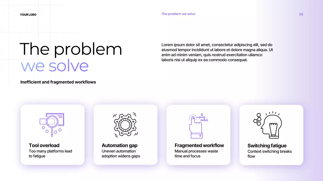 Bài thuyết trình về năng suất hiện đại màu tím