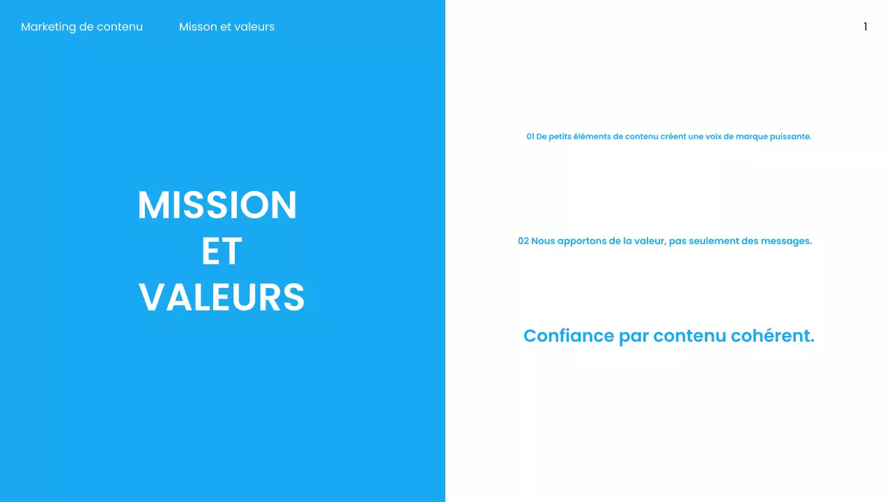 Présentation marketing moderne bleue