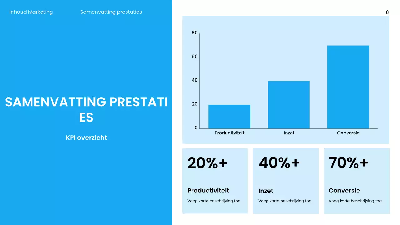Blauwe moderne marketingpresentatie