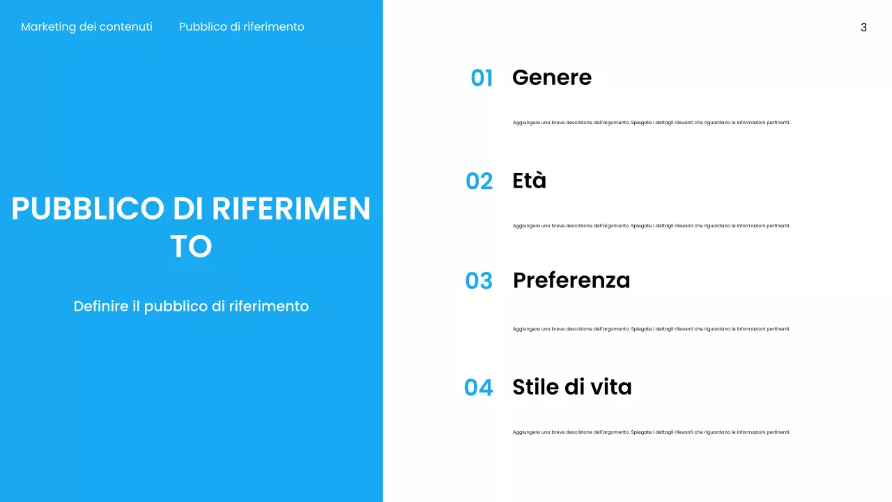 Presentazione di marketing moderno blu