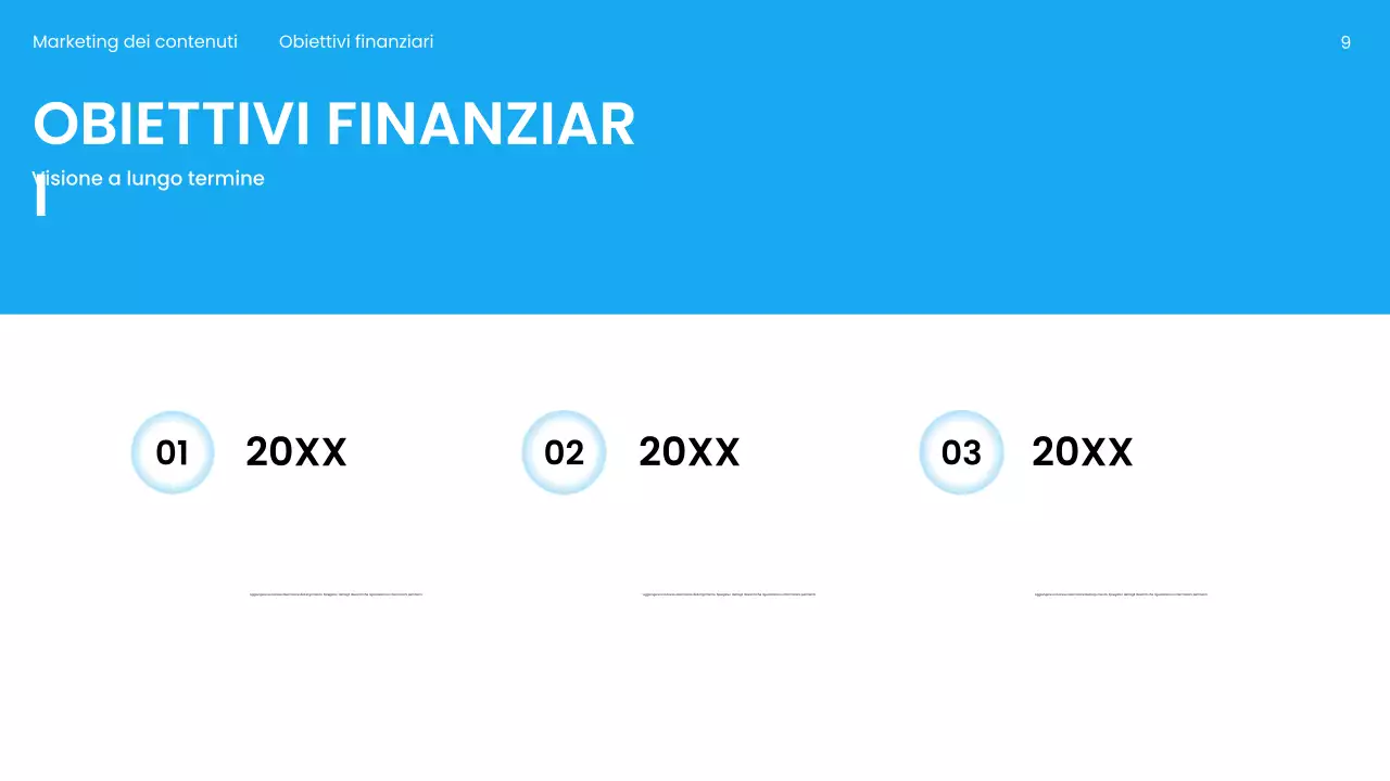 Presentazione di marketing moderno blu