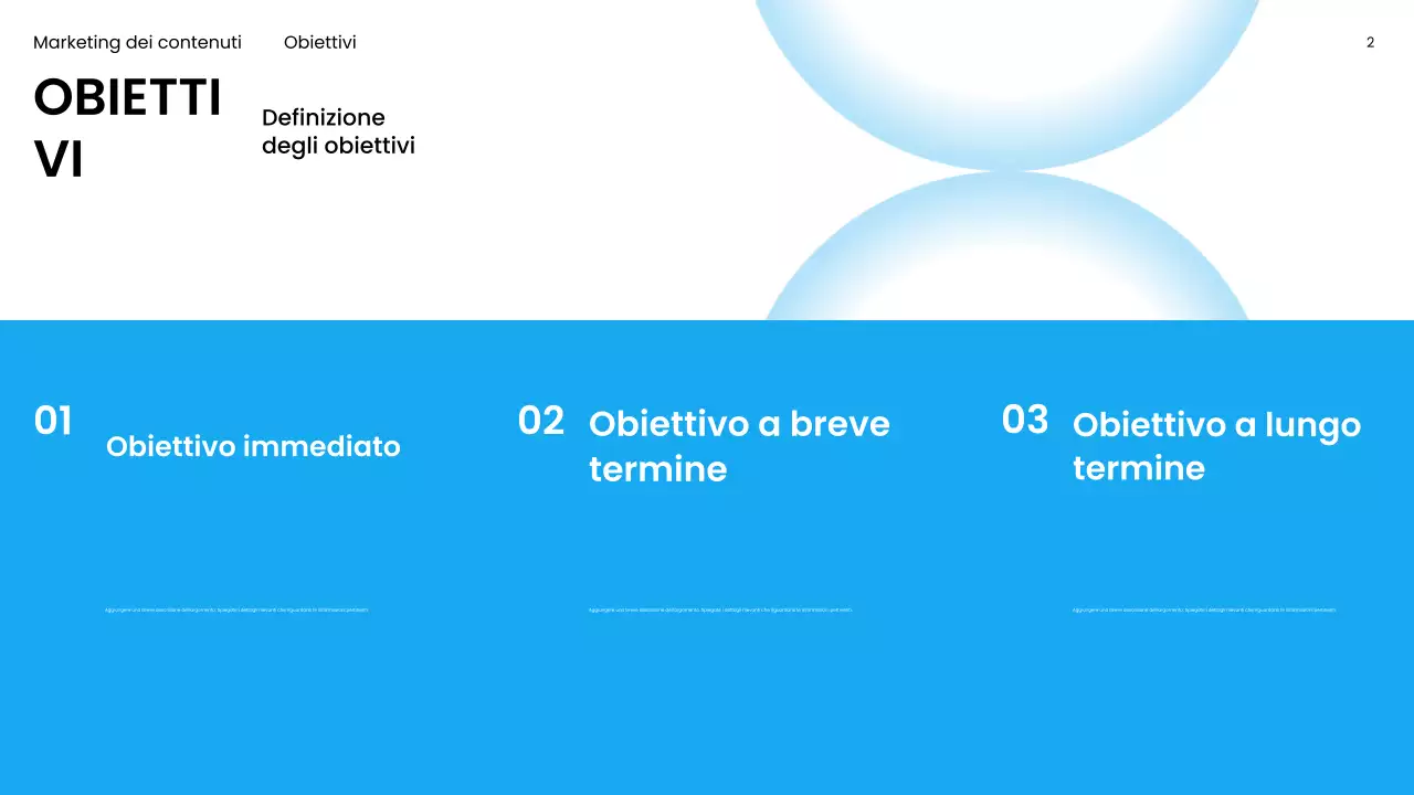 Presentazione di marketing moderno blu