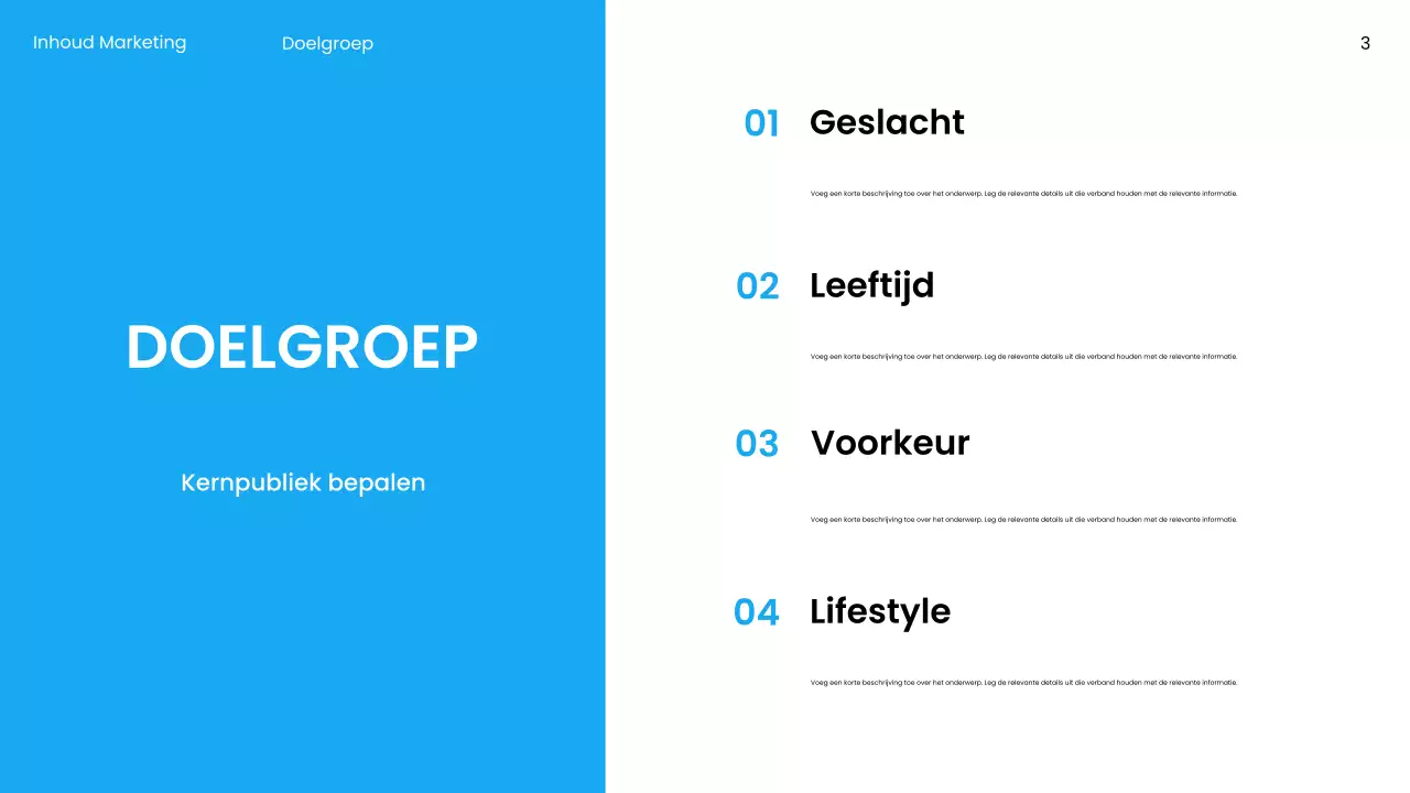 Blauwe moderne marketingpresentatie