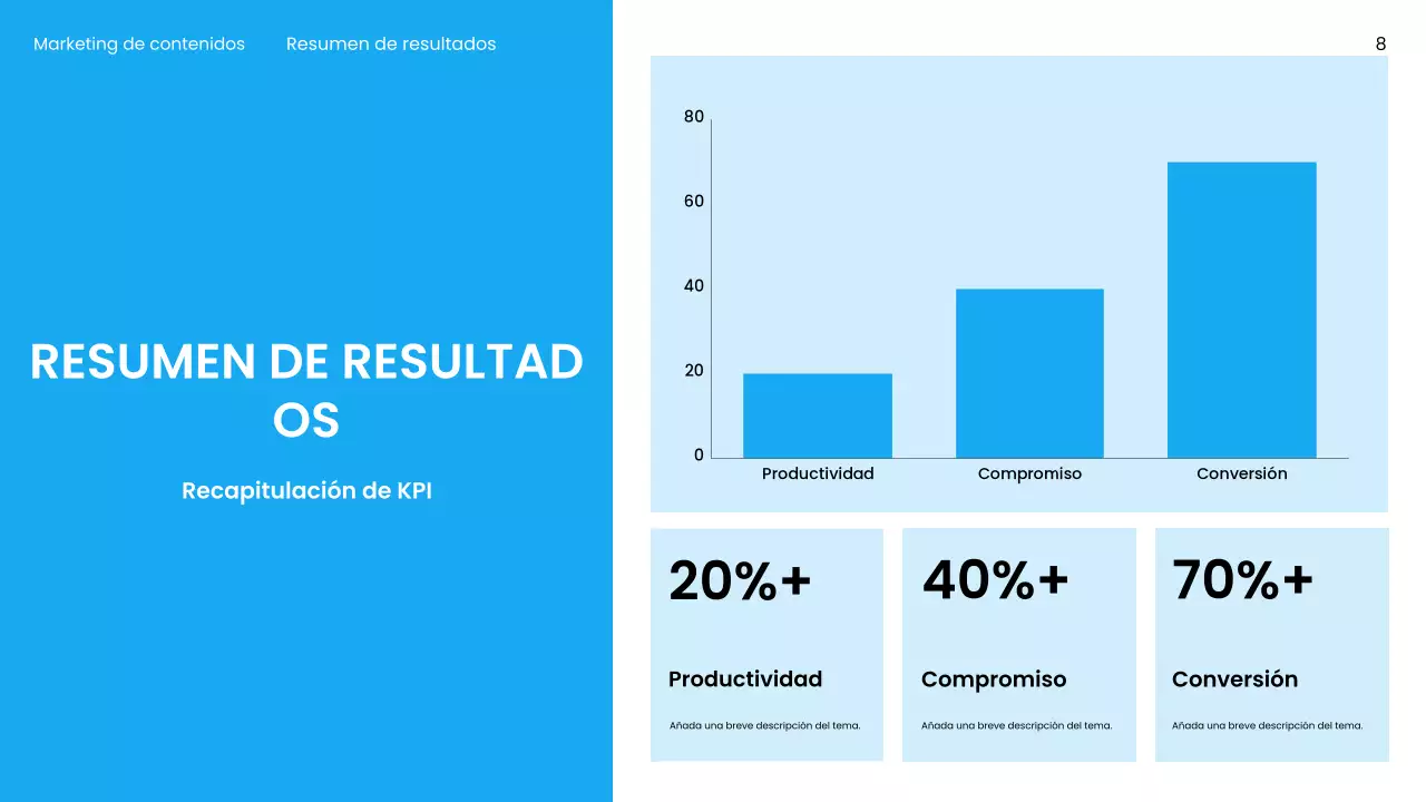 Presentación de marketing moderna azul
