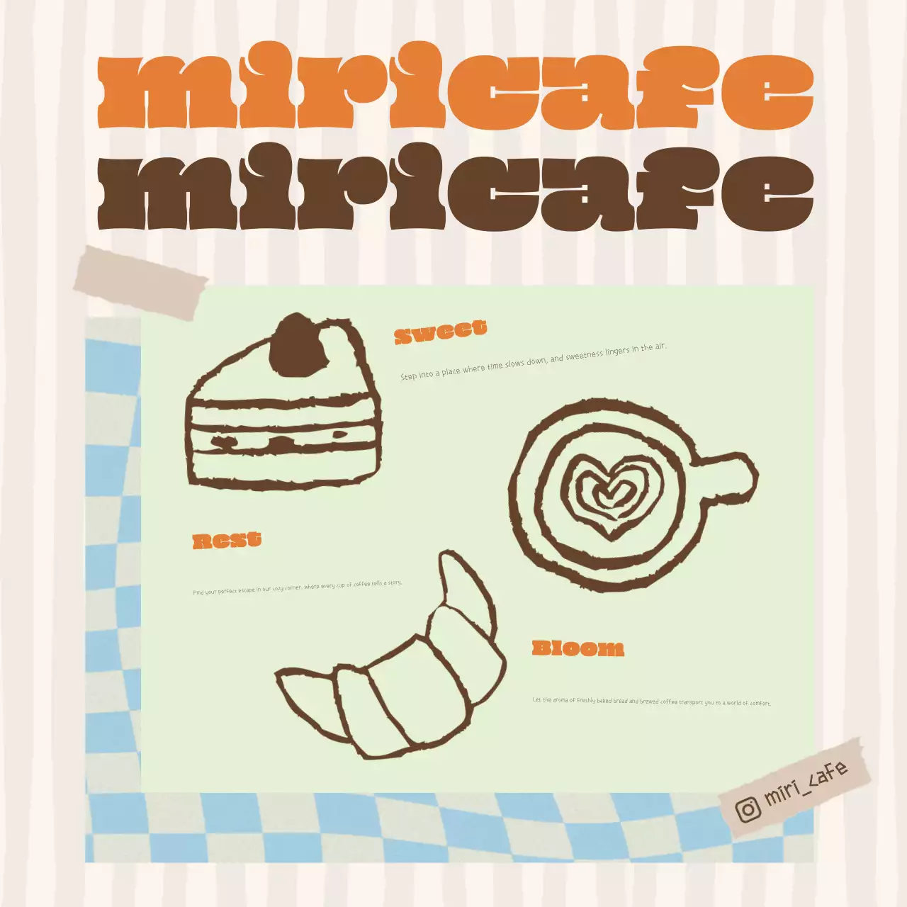 Beige Baby Cafe Menu Promotion