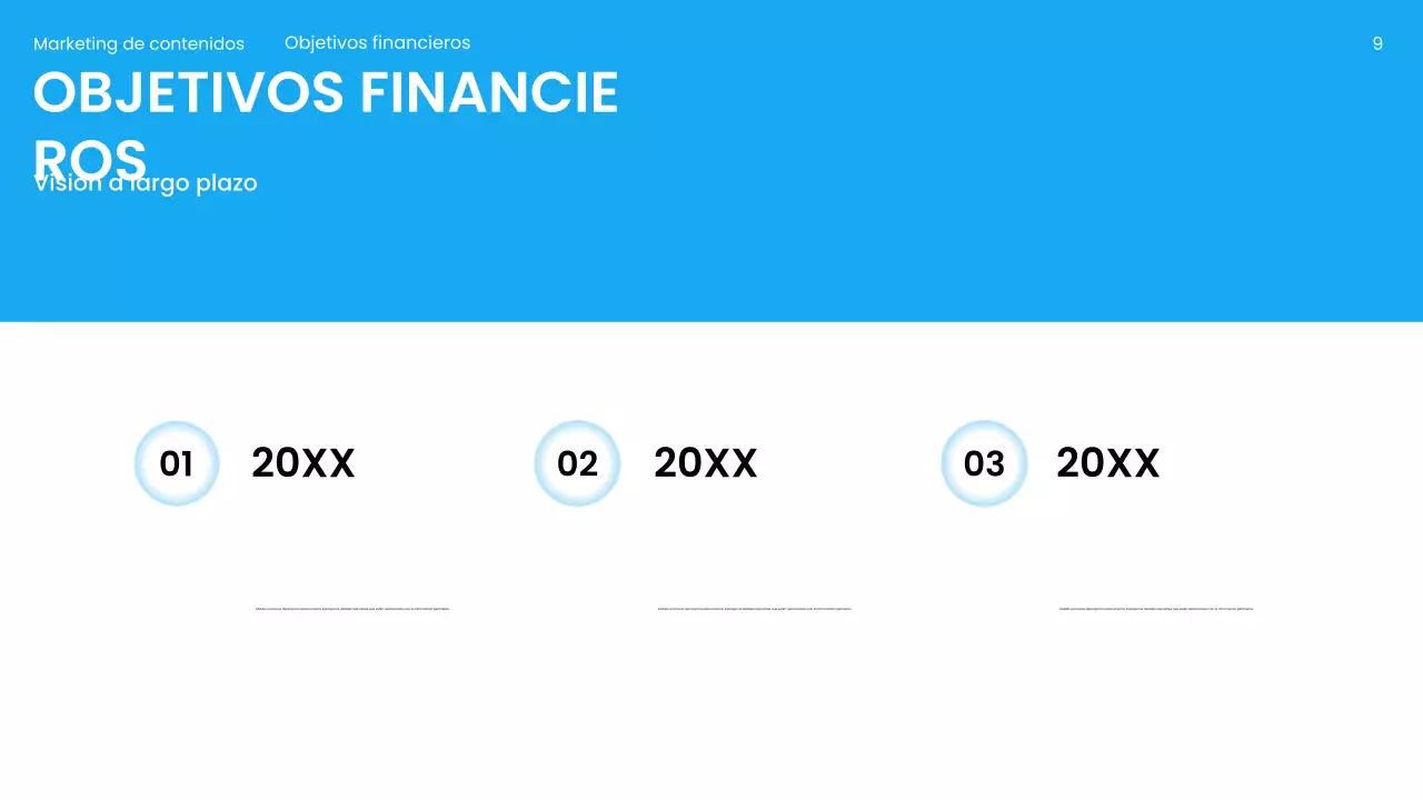 Presentación de marketing moderna azul