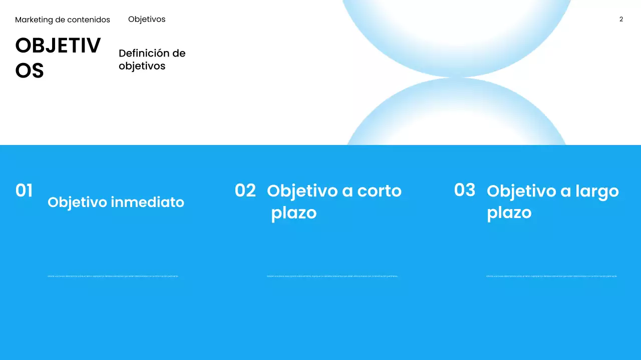 Presentación de marketing moderna azul