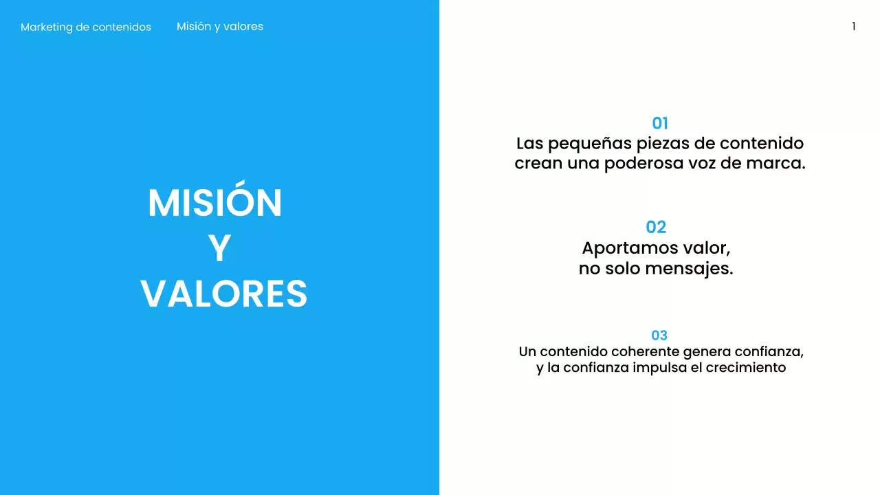 Presentación de marketing moderna azul