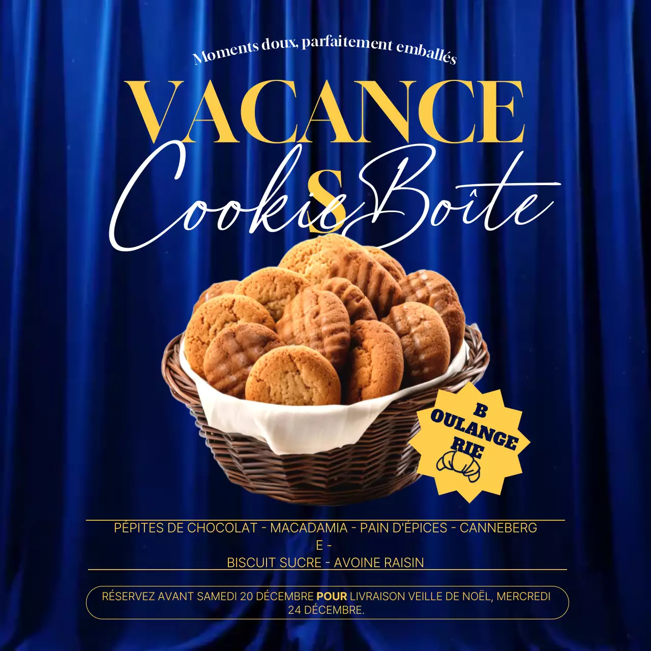 Publicité de Noël moderne bleue