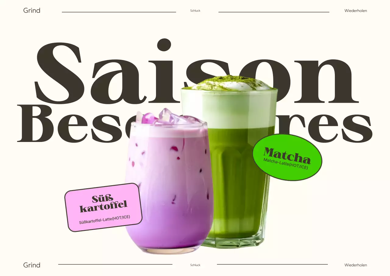 Werbung für die neue Café-Speisekarte