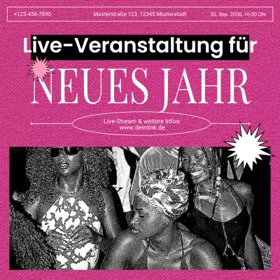 Pink Playful – Ankündigung eines Events für die sozialen Medien zum neuen Jahr