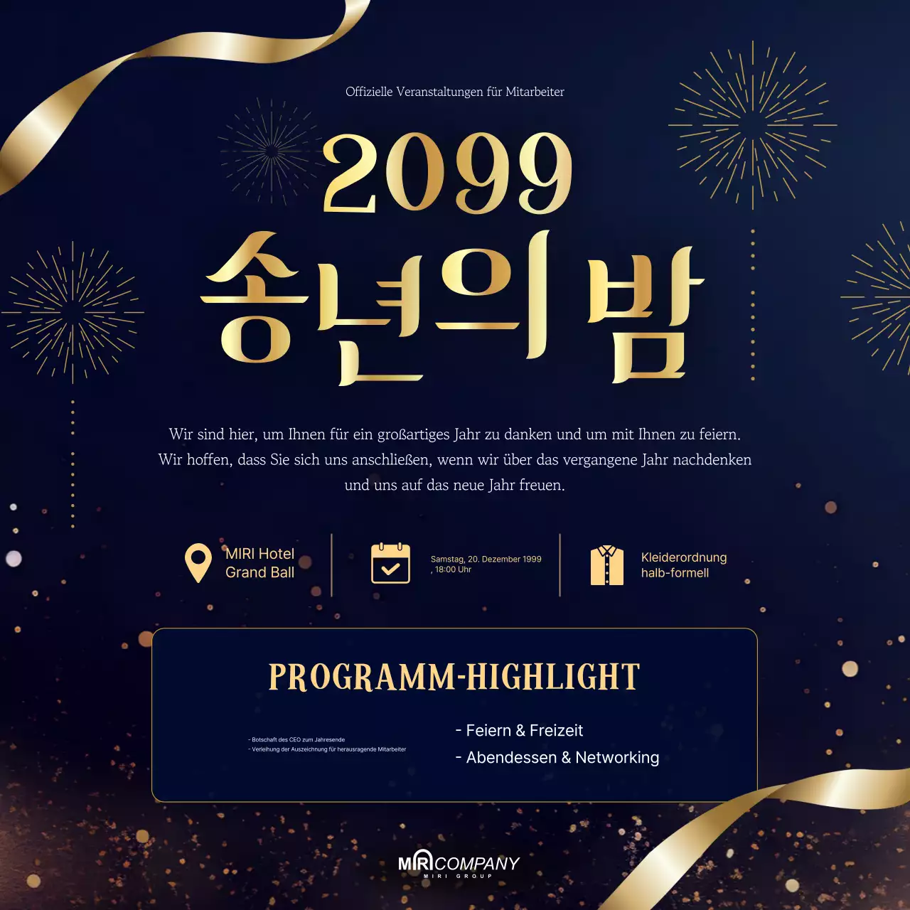 Navy Blue Luxury Jahresendveranstaltung