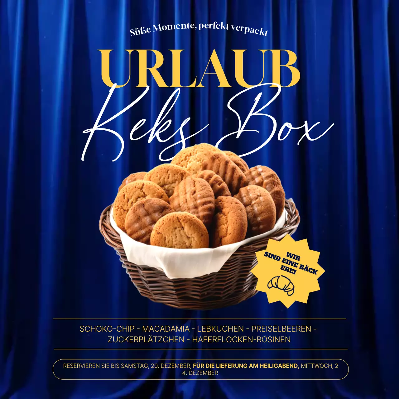 Blaue moderne Weihnachtsanzeige