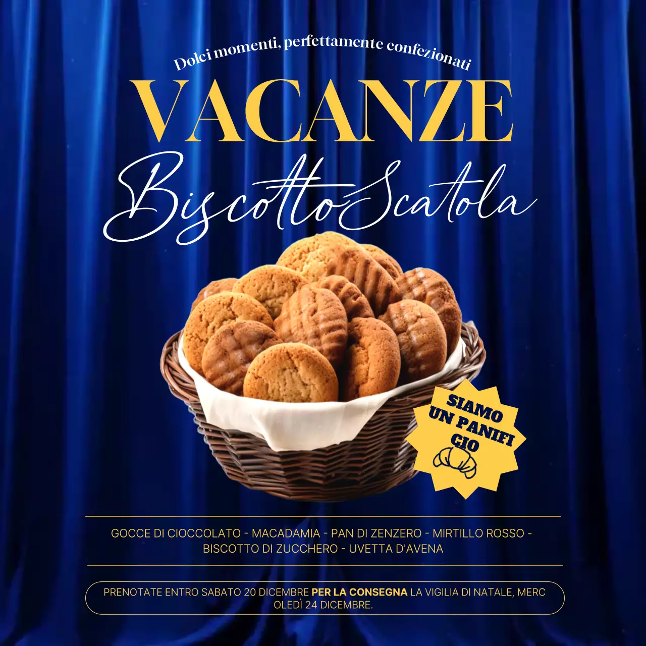 Pubblicità natalizia moderna blu