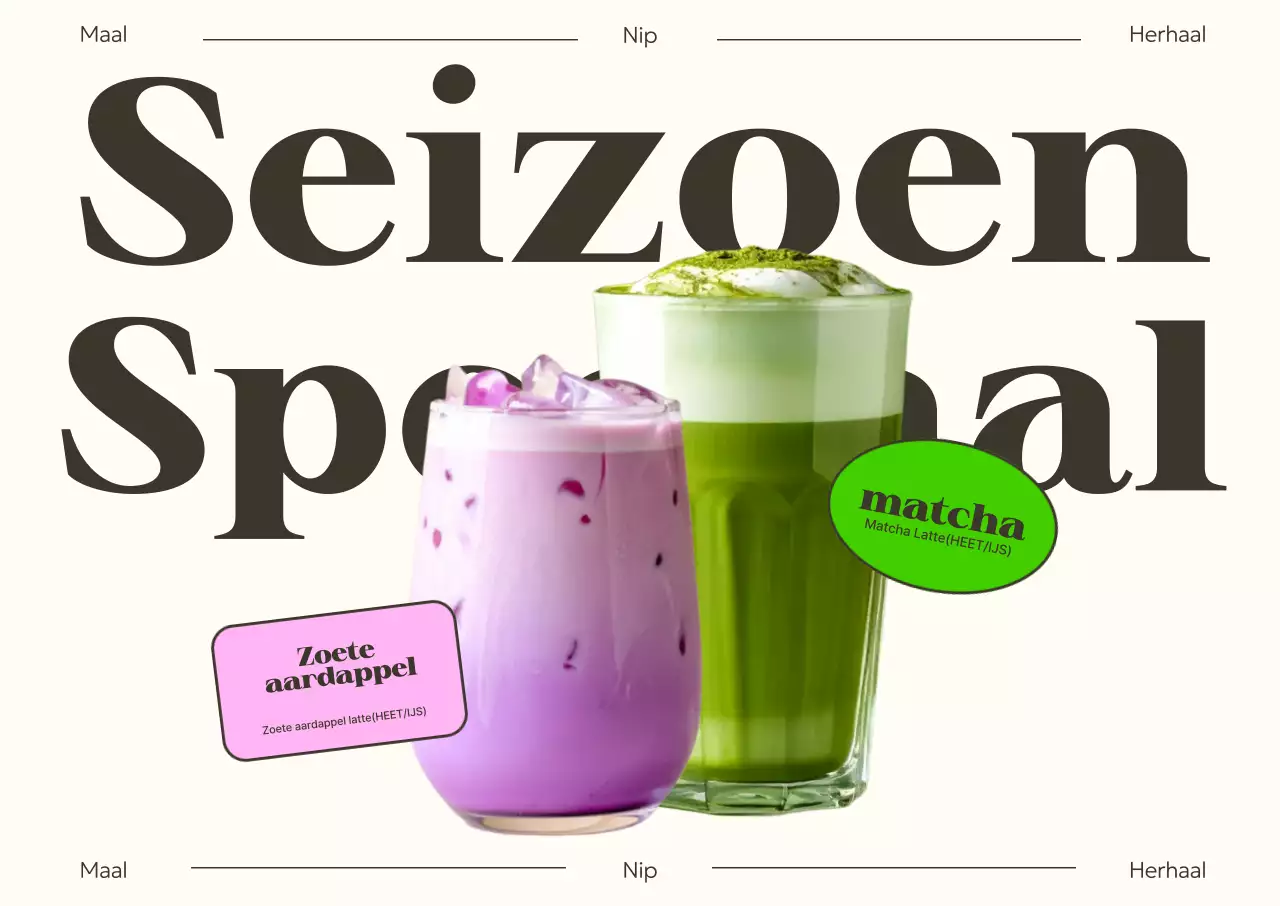 Promotie van nieuw cafémenu