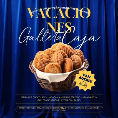 Anuncio navideño moderno azul