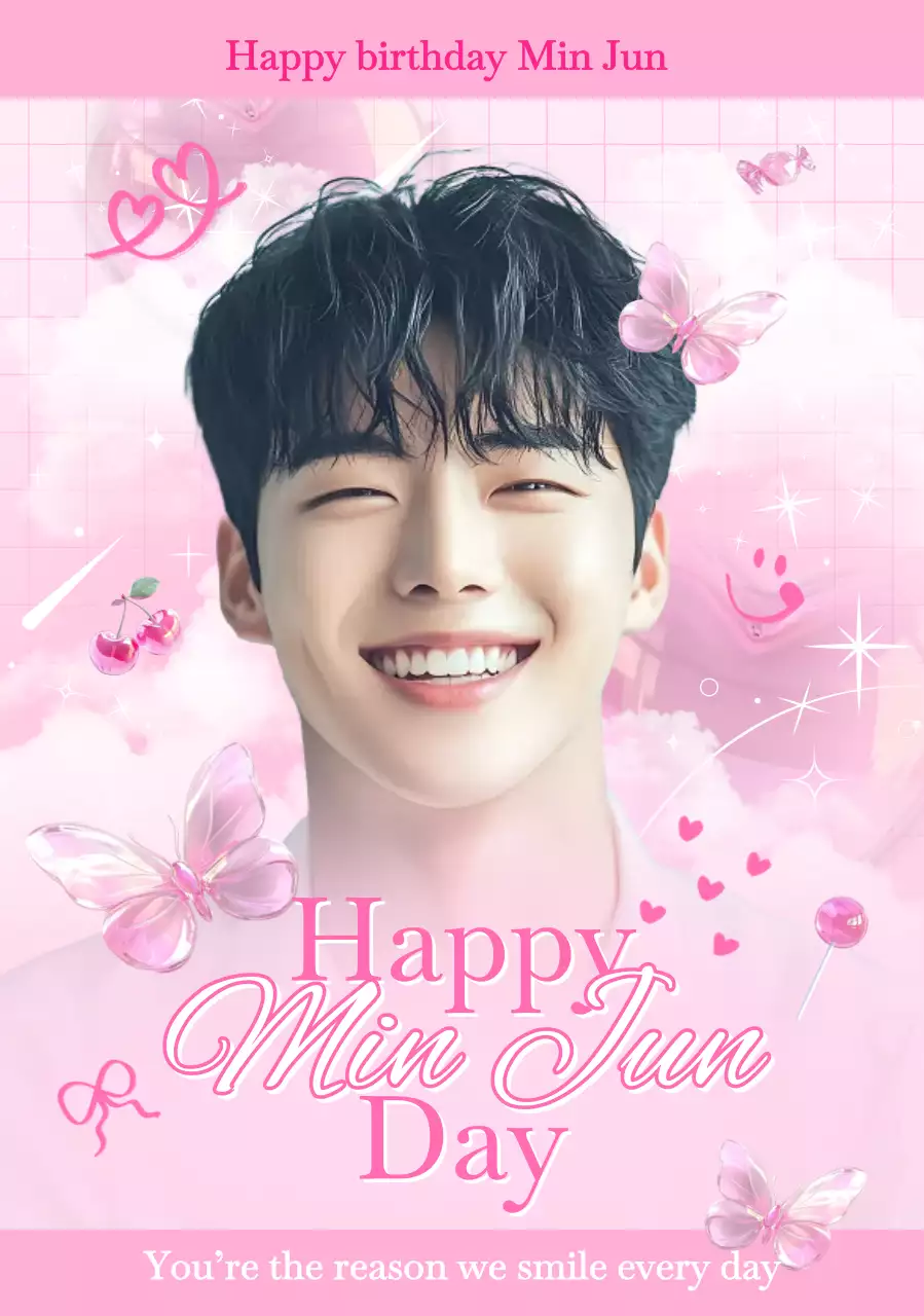 핑크 아기자기한 생일 기념